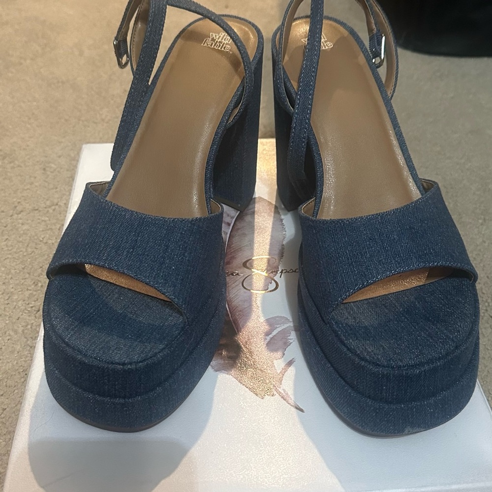 Target Denim Platform Heels